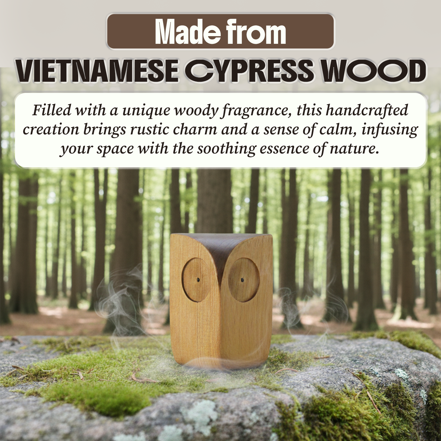 Owl Figurine - Hand-carved Wooden Animal Figurine