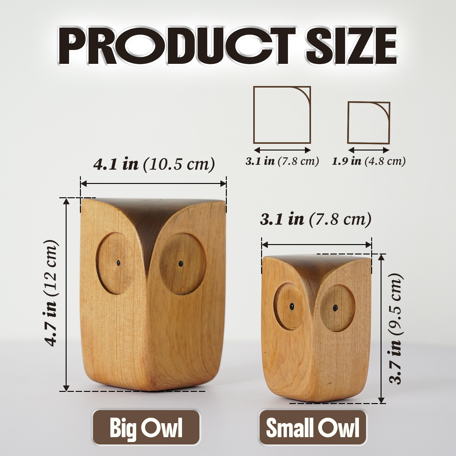 Owl Figurine - Hand-carved Wooden Animal Figurine