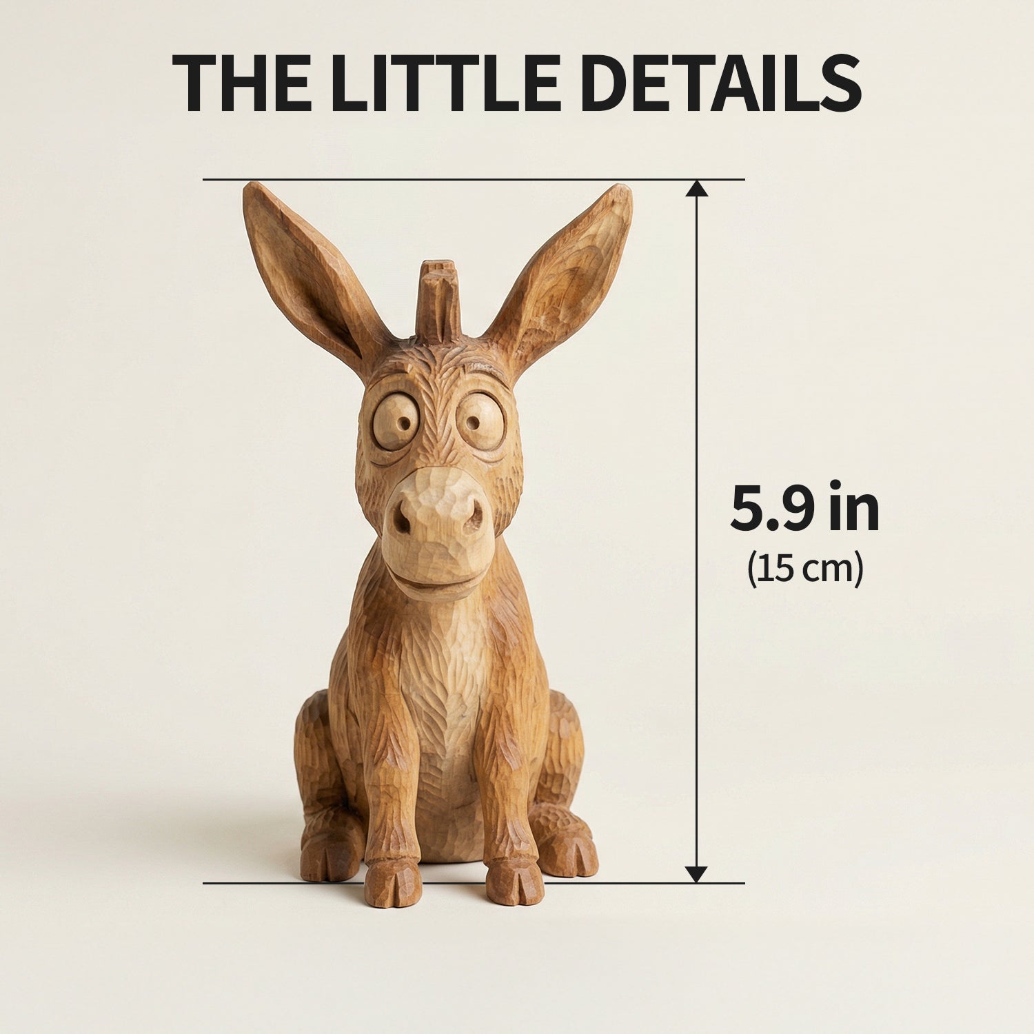 Donkey Figurine - Hand-carved Wooden Animal Figurine