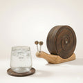 Snail Magnetic Wooden Coasters with Holder - Set of 6