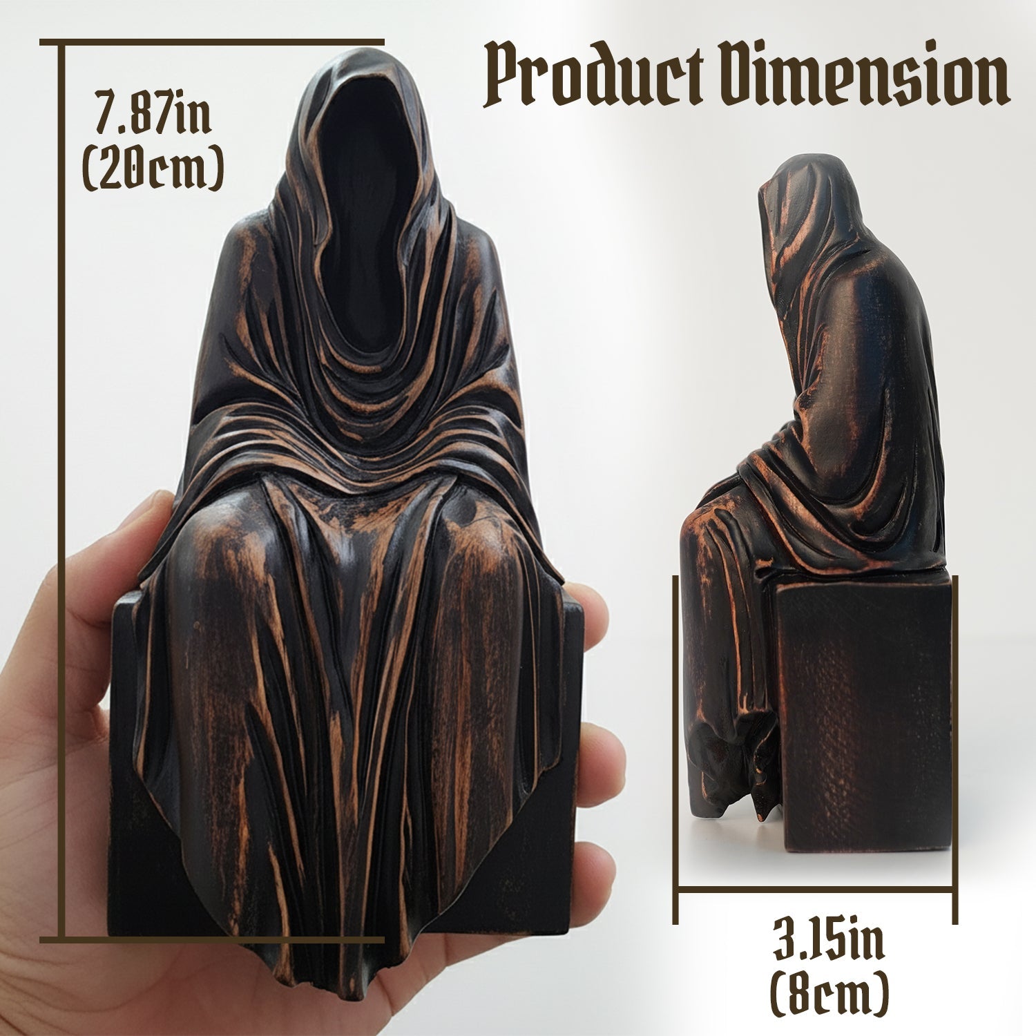 Grim Reaper Figurine - Hand-carved Wooden Figurines