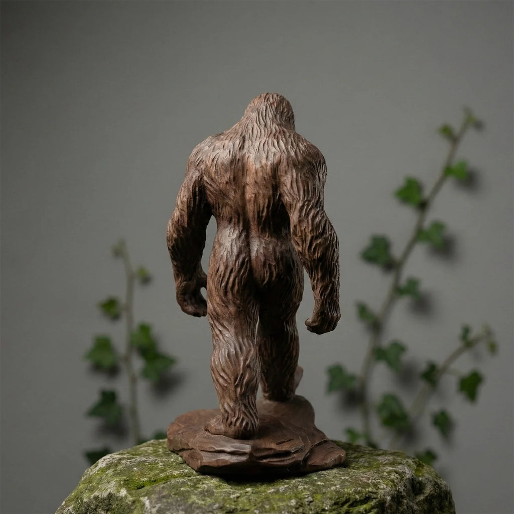 Bigfoot Figurine - Hand-carved Wooden Sasquatch Figurine