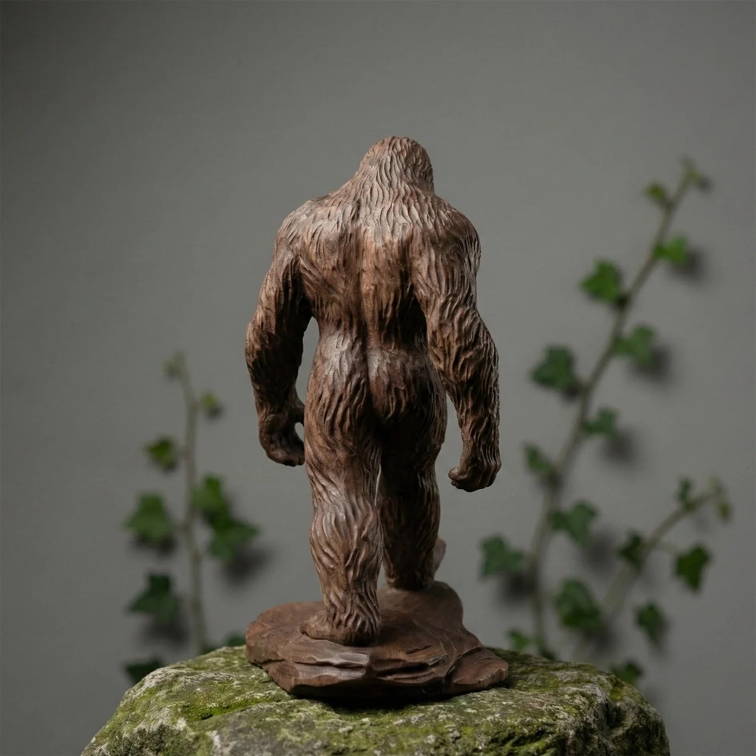 Bigfoot Figurine - Hand-carved Wooden Sasquatch Figurine