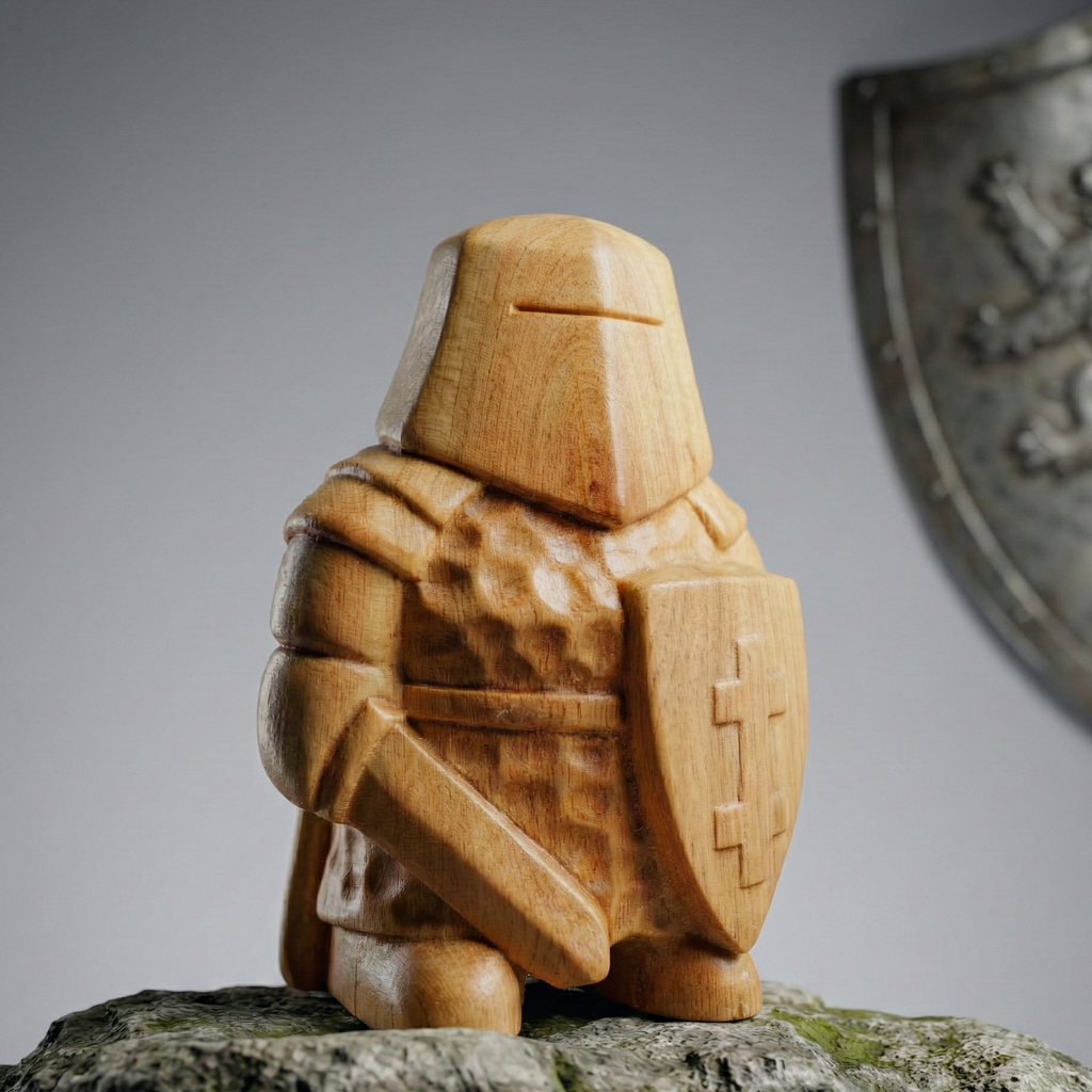 Knight Figurine - Hand-carved Wooden Figurines