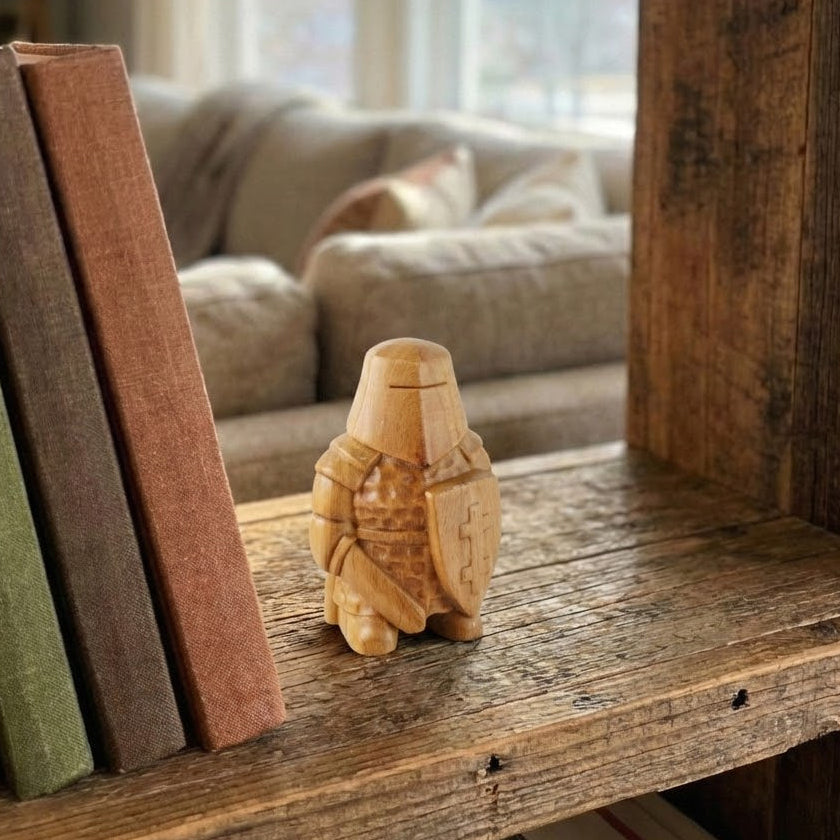 Knight Figurine - Hand-carved Wooden Figurines